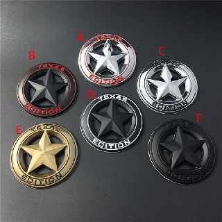 3D TEXAS EDITION สติกเกอร์รถโลหะ Star โลโก้ Emblem Badge รถจัดแต่งทรงผมด้านข้างสติกเกอร์สำหรับ Jeep Wrangler Liberty Grand Cherokee