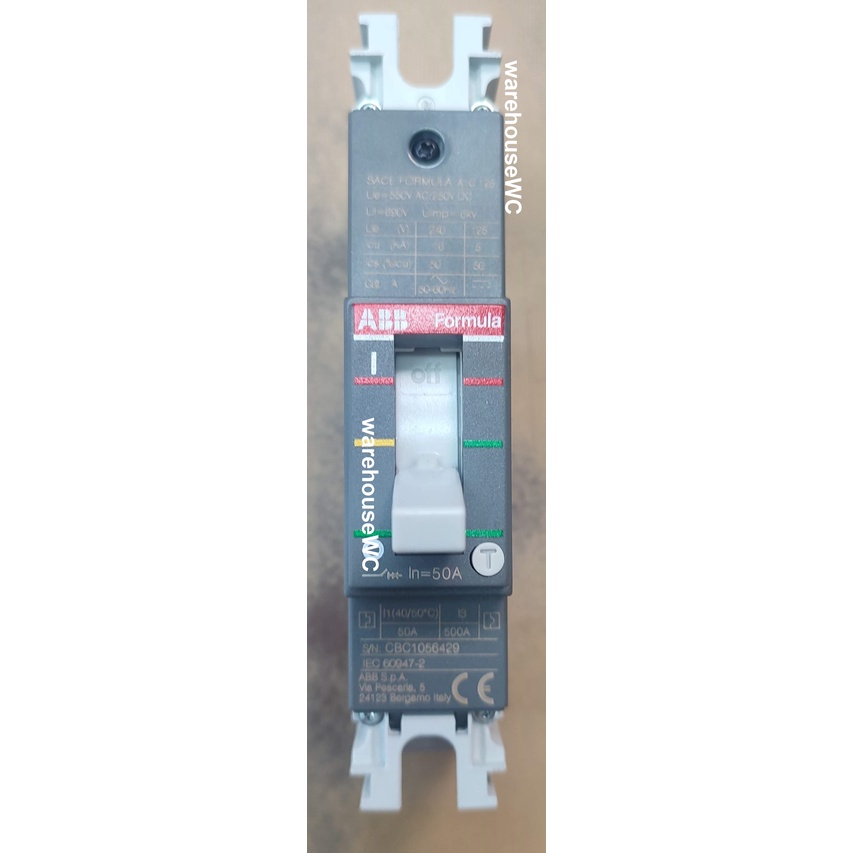 เบรกเกอร์ ABB FORMULA series A1 C125 50A เบรกเกอร์ Sace Formula Moulded Case Circuit Breaker 1P - AB