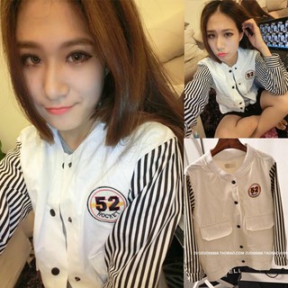 (สินค้าพร้อมส่งค่ะ) เสื้อแฟชั่น jacket เกาหลี คอปก แขนยาว