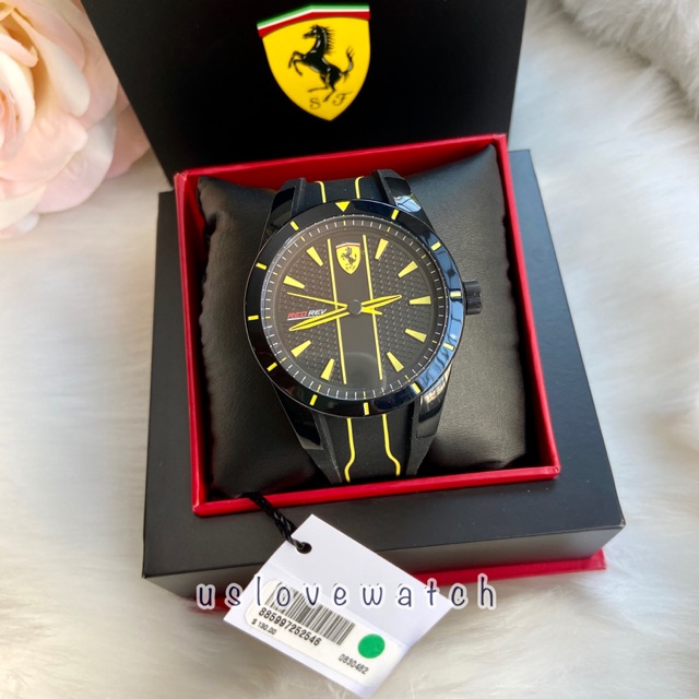 ⭐️ผ่อน0%~ส่งฟรีไม่ใช้Code นาฬิกาข้อมือ FERRARI   FERRARI Men's Red Rev Stainless Steel Quartz Watch 