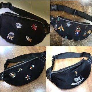 Karlito Fendi Waist Bag ( size 11 inch ) ผ้าทอกันน้ำ สามารถซักได้ คาดเอว คาดอก งานสกีน สวยถูก เกรดพรีเมียม ใช้ได้ทุกวัน