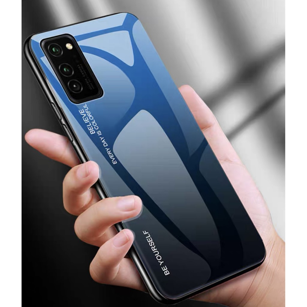Case Samsung Galaxy A31 เคสกระจกสองสีเงาไล่สี ขอบนิ่มกันกระแทก สีกระจกเทมเปอร์ปลอกแก้วฝาหลังกันชน