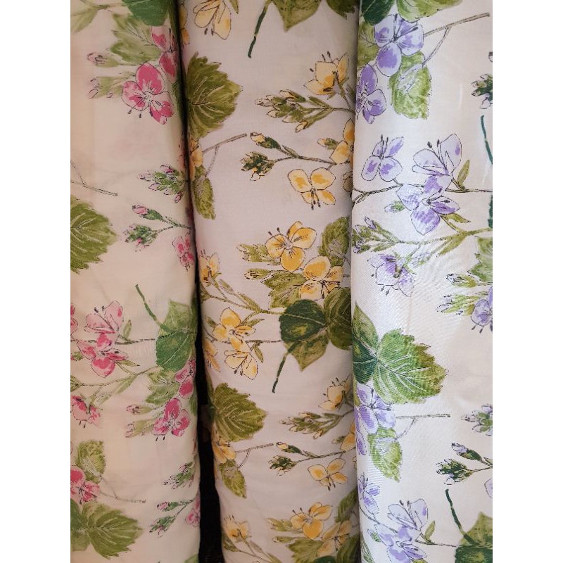 KATUN Tokai Senko ผ้าคอตตอนญี่ปุ่นลายดอกใหญ่ TS014 [นาที ซื้อ 1 เมตร]