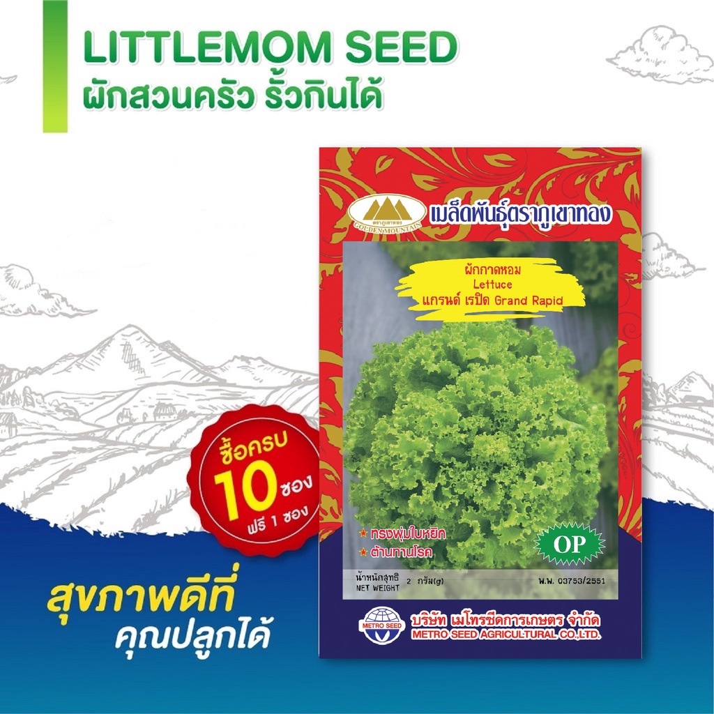 เมล็ดผักกาดหอม ภูเขาทอง 1 กรัม