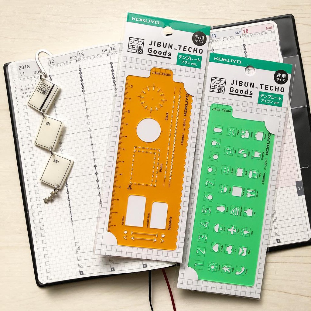 Kokuyo Jibun Techo Template Ruler Stencil - ไอคอน/แผน