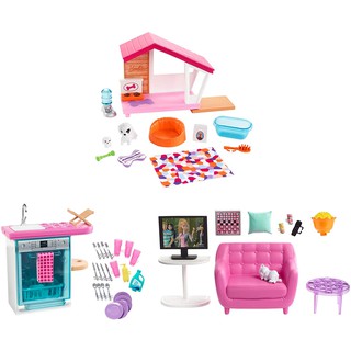 Barbie Indoor Furniture Mattel ชุดเฟอนิเจอภายในบ้านบาบี้ และของตกแต่งอีกมากมาย FXG33 CH