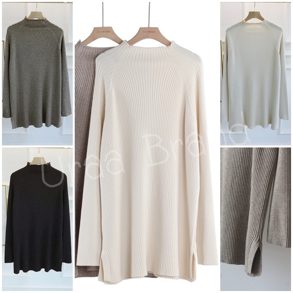 อก 44-52 นิ้ว / 9 สี (พร้อมส่ง) เดรสไหมพรม เดรสไหมพรมสั้น ผ้าร่อง รุ่น Maybie Sweater Dress