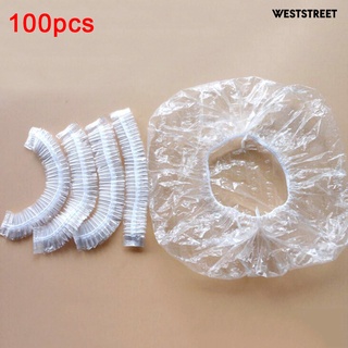 Weststreet 100 ชิ้น โรงแรม บ้าน ใช้แล้วทิ้ง กันน้ํา ใส ยืดหยุ่น ผู้หญิง หมวกอาบน้ํา