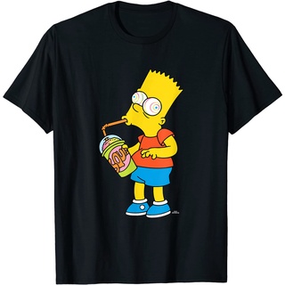 เสื้อยืดผ้าฝ้ายพิมพ์ลายเสื้อยืด พิมพ์ลาย The Simpsons Bart Simpson Squishee Brain Freeze สําหรับผู้ชาย S-4XL