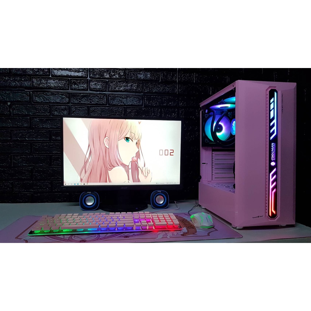 คอมประกอบ ชุดสีชมพูหวานๆ Core i5-6400 / RAM 8 GB / SSD 120 GB / จอ 22 นิ้ว เพิ่มการ์ดจอได้ พร้อมเคสช