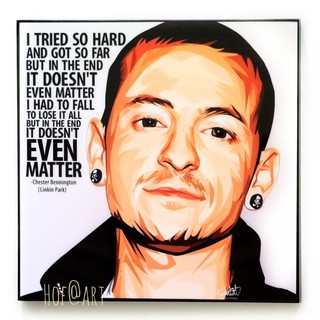 Chester Bennington เชสเตอร์ เบนนิงตัน วง Linkin Park ลิงคินพาร์ก รูปภาพ​ติดผนัง pop art กรอบรูป แต่งบ้าน ของขวัญ รูปภาพ