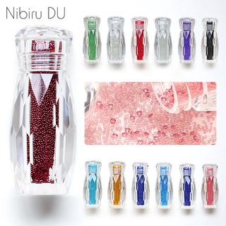 Nibiru DU ลูกปัดคริสตัล พลอยเทียม 3D สําหรับตกแต่งเล็บ DIY 1 ขวด