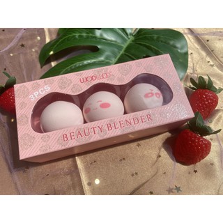 วู๊ดวู๊ด Beauty Blender WODWOD3039(แท้/พร้อมส่ง) ฟองน้ำลงรองพื้น นุ่มฟู ไม่กินรองพื้น พัฟพีช set 3 ชิ้นสุดคุ้ม