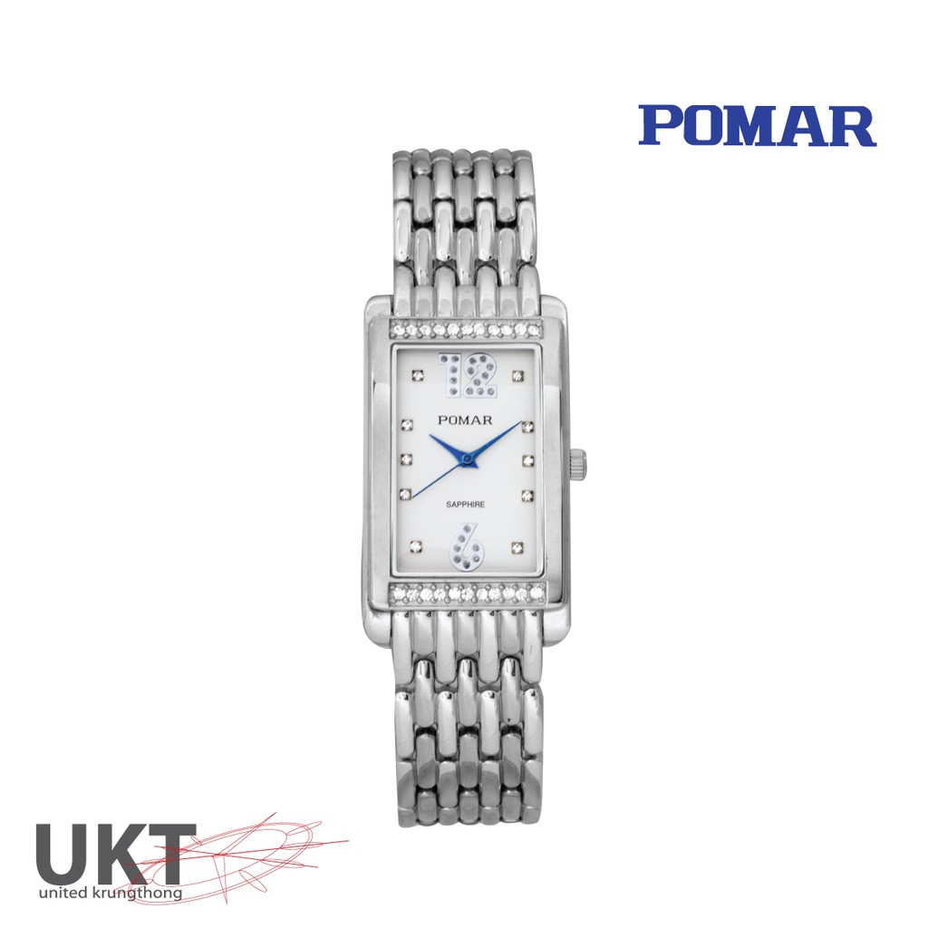 นาฬิกา POMAR รุ่น PM73498SS0203 หน้าขาวเข็มนำ้เงิน สำหรับผู้หญิง