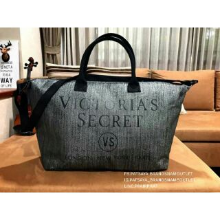 ReStock! Dont Miss! VICTORIAS SECRET CANVAS แท้💯 #premiumgift GLITTER LARGE RUNWAY TRAVEL BAG 2017 กระเป๋าทรง Travel