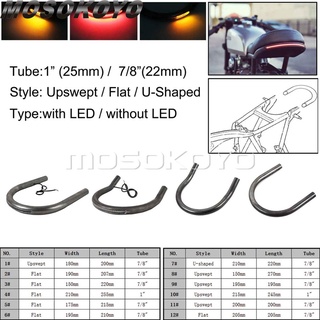 MD-รถจักรยานยนต์แข่ง Cafe Upswept แบนติดตาม End ที่นั่งด้านหลังห่วง7/8 "หรือ1" กรอบห่วง LED ไฟท้ายเลี้ยวสำหรับ Scrambler