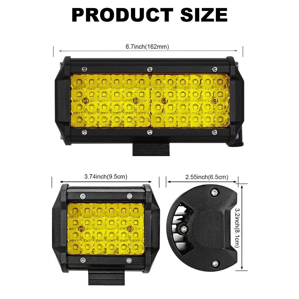 เเพค 2ชิ้น สว่างตาเเตก! LED สีเหลือง SPOT BEAM US 200W ไฟสปอร์ตไลท์รถยนต์ ไฟช่วยตัดหมอก 12V-24V