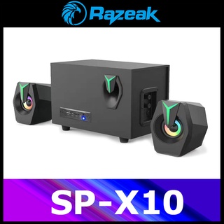 ลำโพง Razeak รุ่น SP-X10 ไฟ 7 สี เสียงดี เสียบเมม แฟลตไดร์ มีบลูทูธ ในตัว รีโมท USB Speaker Bluetooth เบสแน่น.