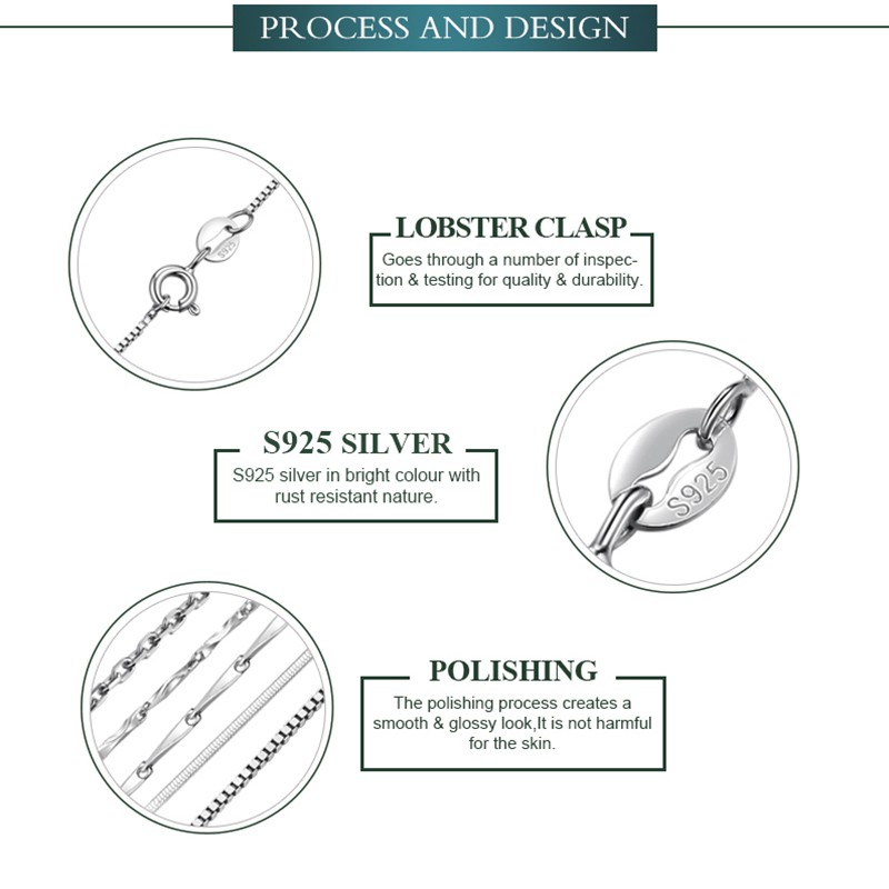 สร้อยคอเงินแท้ 92.5% แฟชั่น เครื่องประดับสำหรับผู้หญิง