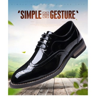 ☞รองเท้าอย่างเป็นทางการ รองเท้าบูท Men Business Formal Dress Shoes Toe British Style Men ShoesJW1007