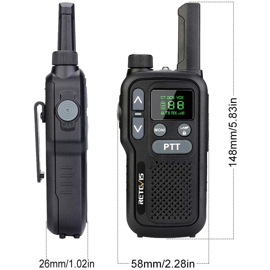Retevis RB618 เครื่องรับส่งวิทยุขนาดเล็ก Dual PTT LCD Squelch PMR446 ...