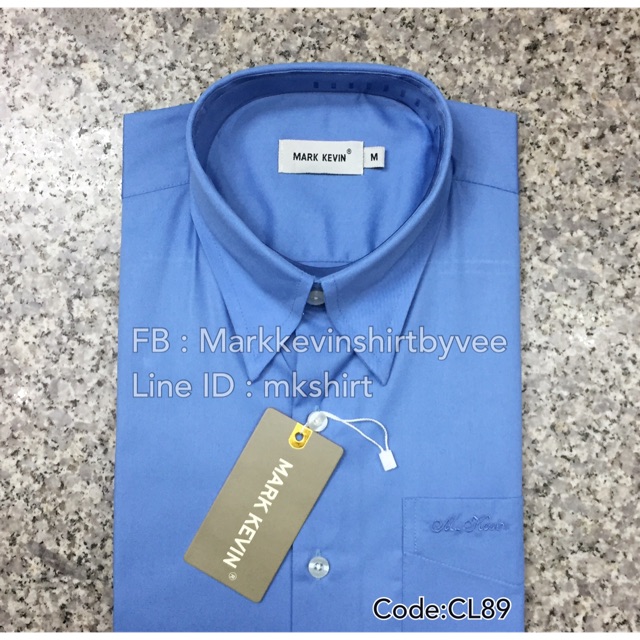 [ครบไซส์]เสื้อเชิ้ตสีฟ้า(เฉดสีกลาง) มีกระดุมปกด้านใน แขนสั้นและแขนยาวนะคะ