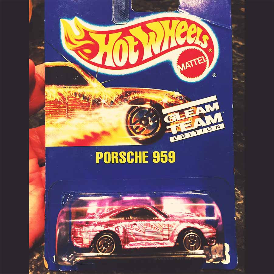 โมเดลรถสเกล 1:64 HOT WHEELS PORSCHE 959 GLEAM TEAM EDITION