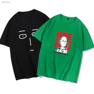 T-shirts✧❣◊One Punch Man ไซตามะครูผ้าฝ้ายแขนสั้นเสื้อยืดผู้ชายเต็มตรงครึ่งแขนเสื้อนักเรียนฤดูร้อน