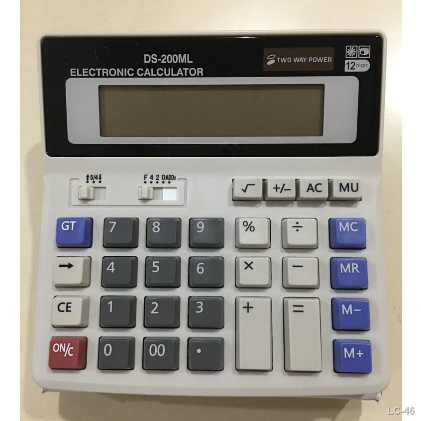 ℡✴❀เครื่องคิดเลขตั้งโต๊ะ ขนาดใหญ่ 12 หลัก รุ่น DS-200ML (Grey)