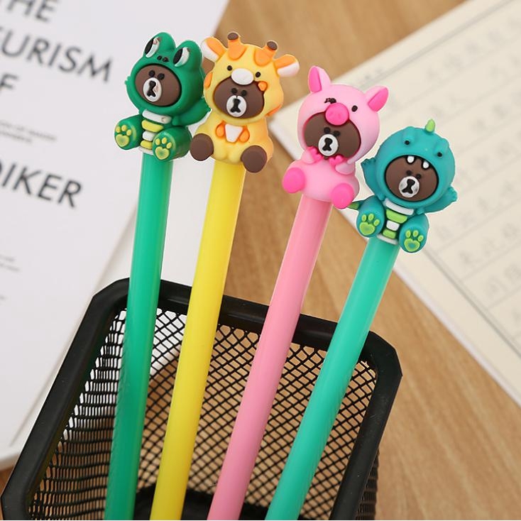 ปากกามาสคอตสุดจี๊ด เจลดำ พร้อมส่ง ( สุ่มลาย) Ohwowshop ปากกาเจลหัวการ์ตูน