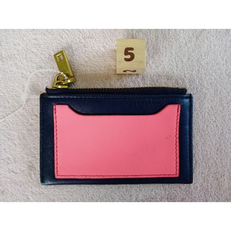 กระเป๋าใส่เหรียญหนังแท้สีน้ำเงินjcrew