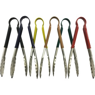 ที่คีบอาหาร/คีมคีบอาหารสแตนเลส ขนาด 23 ซม. ด้ามจับเคลือบ PVC Tongs Color Coated 23 cm.