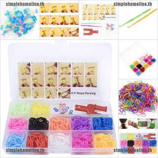 {simplehomeline} สายยางลูม 12 สี 500 ชิ้น &amp; เข็ม &amp; หางมอนสเตอร์ สําหรับสร้อยข้อมือ DIY