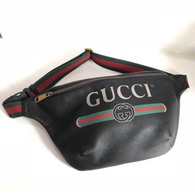 Gucci Print Leather Belt Bag 90 cm  (11"W x 7"H x 3"D )