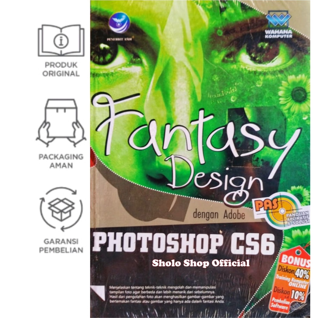 หนังสือดีไซน์แฟนตาซีพร้อม Adobe Photoshop CS6 คอมพิวเตอร์วาฮานะ ANDI