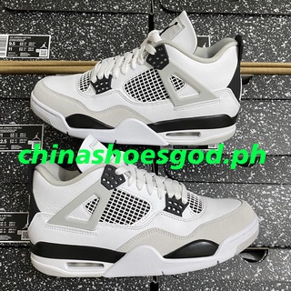 【แบทช์ Ljr 100%】Air Jordan 4 Retro “ Military Black ” DH6927-111 AJ4 ใหม่ รองเท้าผ้าใบ ซีเมนต์ สีขาว สําหรับผู้ชาย US8--12