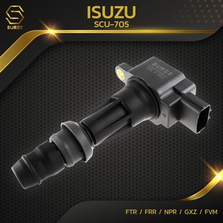 คอยล์จุดระเบิด ISUZU - FTR / FRR / NPR / GXZ / FVM ตรงรุ่น - SCU-705 - SURES MADE IN JAPAN - คอยล์หัวเทียน อีซูซุ หกล้อ