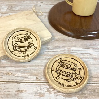 จานรองแก้ว หม้อน้องปิ่นโตพี่ ติดลม-จำปา / Tidlom Coaster