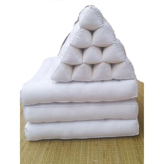 หมอนสามเหลี่ยม สามพับ นุ่น100% Thai Triangle Pillow Kapok100% Filled.