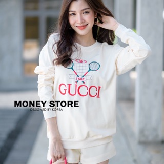 sweater แขนยาวผ้าหนา ผ้าดีน้าา  ปักลายแบรนด์ ดังอย่าง GG สุดชิคคคค