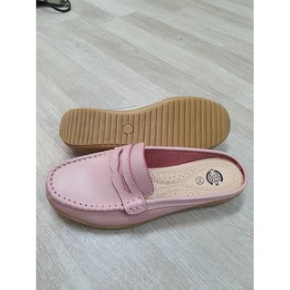 XX92-416 รองเท้าหนังแท้ เปิดส้น หนังนิ่มใส่สบาย มี 5 สี หลายไซส์ให้เลือก