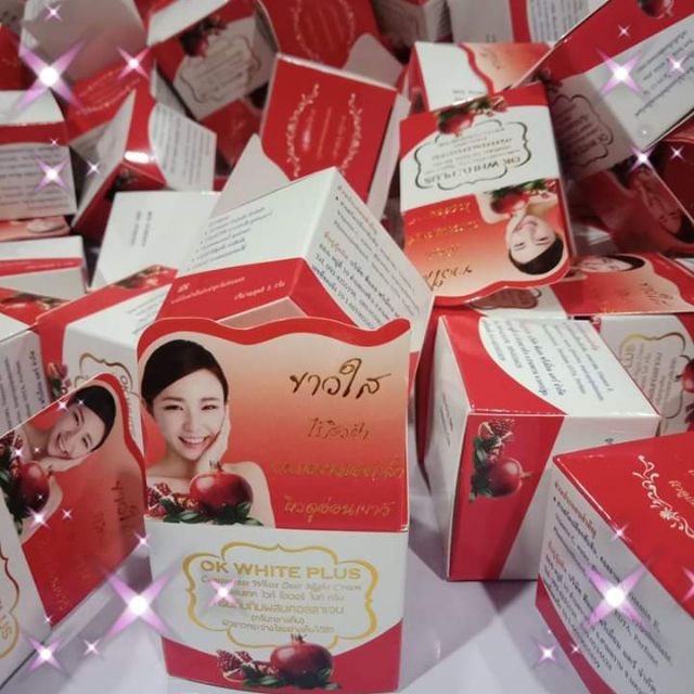 💥OK WHITE PLUS ครีมทับทิมผสมคอลลาเจน (1*6)ครึ่งโหล