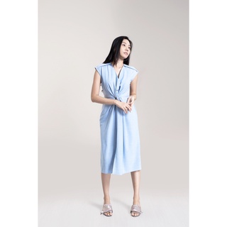 QueenCows ชุดให้นม Flared Midi Dress (Blue)