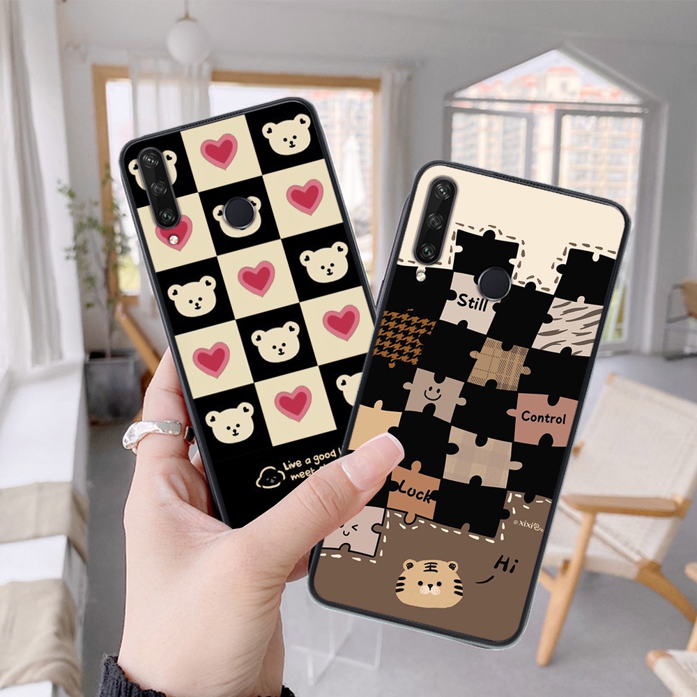 เคสโทรศัพท์ Huawei Y6P / Y6P 2020 มีสี่เหลี่ยม ลายทางหรูหราน่ารัก
