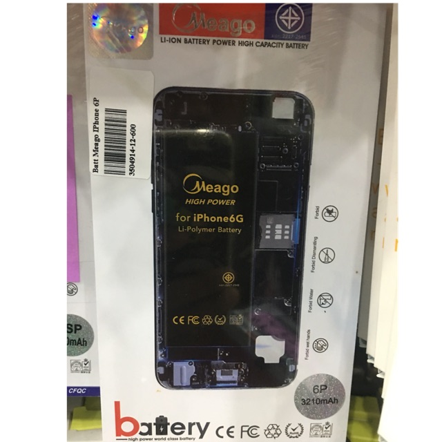 แบตไอโฟน 6 plus. เพิ่มความจุ 3210 mah