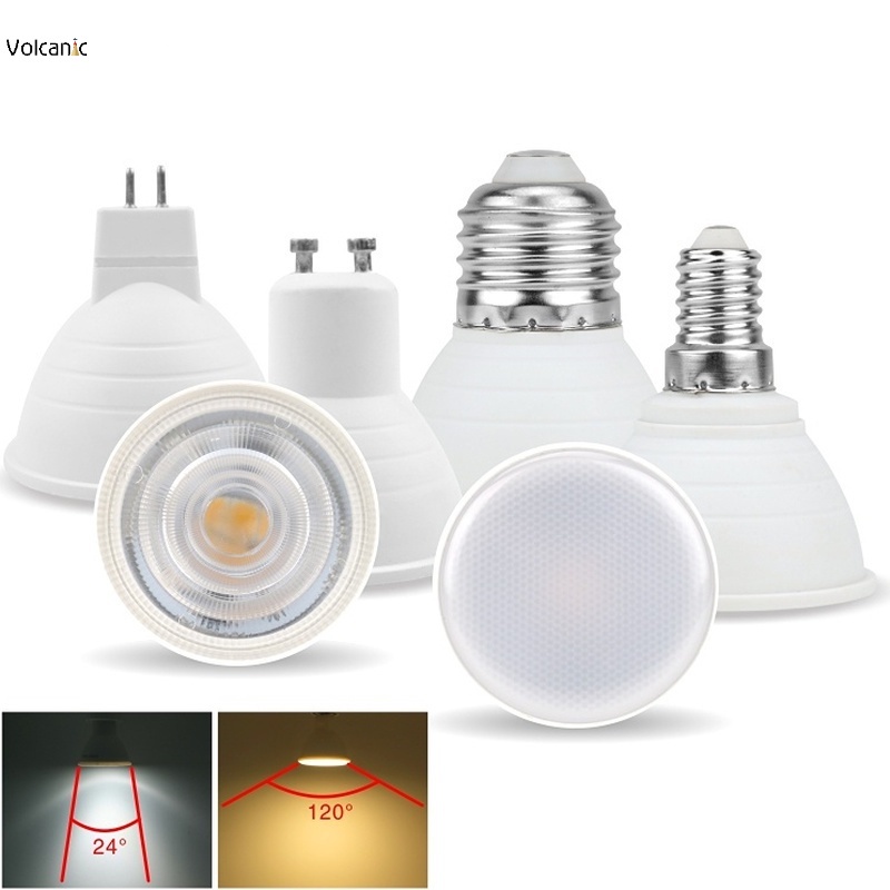 Gu10 MR16 E14 E27 โคมไฟ LED พลาสติก อลูมิเนียม หรี่แสงได้