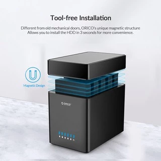Orico 5 Bay 3.5 นิ้ว Type-C Hard Drive Enclosure SATA3.0 3.5 ใน HDD Case รองรับ UASP MAX 90TB(DS500)