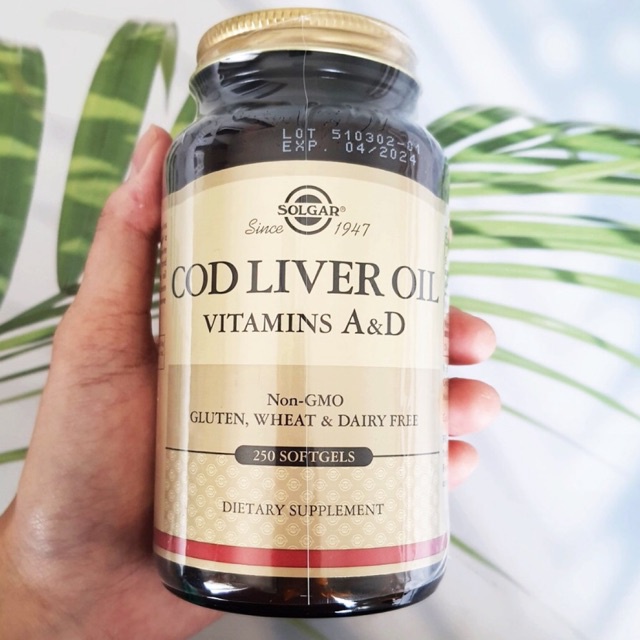 น้ำมันตับปลา Cod Liver Oil, Vitamins A & D, 250 Softgels (Solgar®)