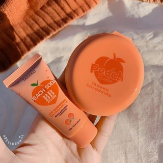 tanako + BB peach soda คู่จิ้นแป้งพีช แป้งพัฟ รองพื้น เซตละ45บาท