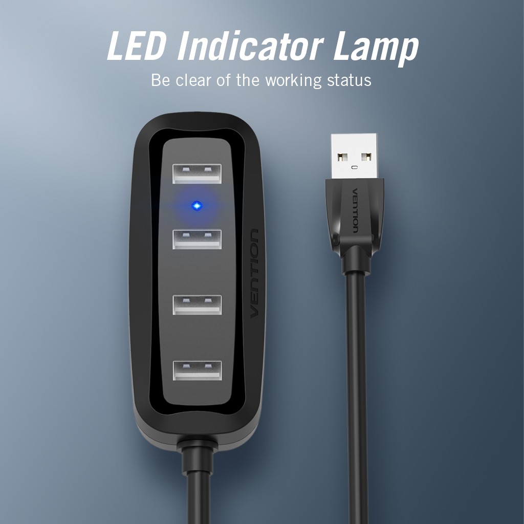 Vention อุปกรณ์ฮับ เชื่อมต่อ USB ความเร็วสูง มี 4 พอร์ต VAS-J43-2
